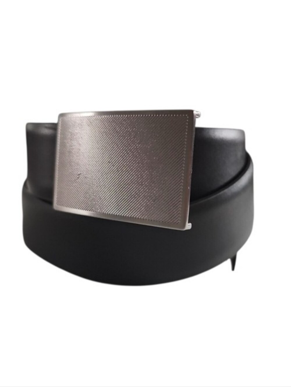 Men’s 34 Reversible Buffalo Leather Belt Black British Tan Plaque Buckle NWOT